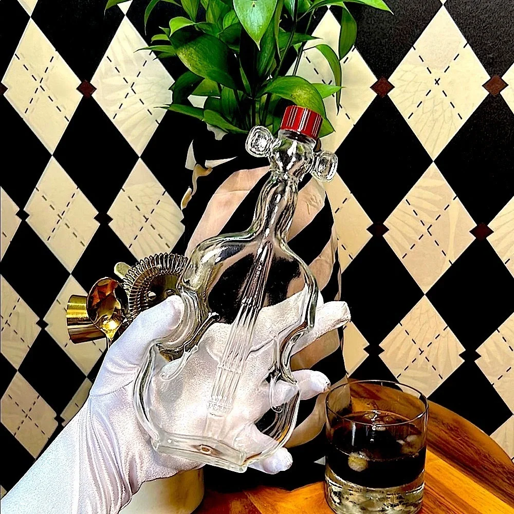 Vintage Violin/Cello‎ Glass Bottle - Musical Instrument Shaped Collectible